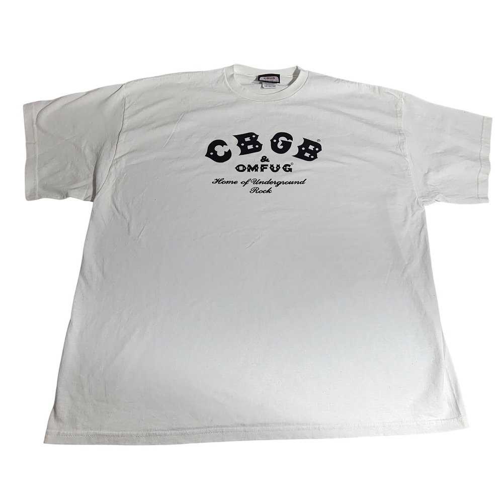 CBGB OMFUG Home of Underground Rock Graphic Tee White Men 2XL Short Sleeve Shirt